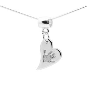 Heart handprint jewellery necklace