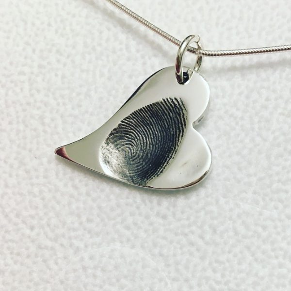 classic heart fingerprint pendant